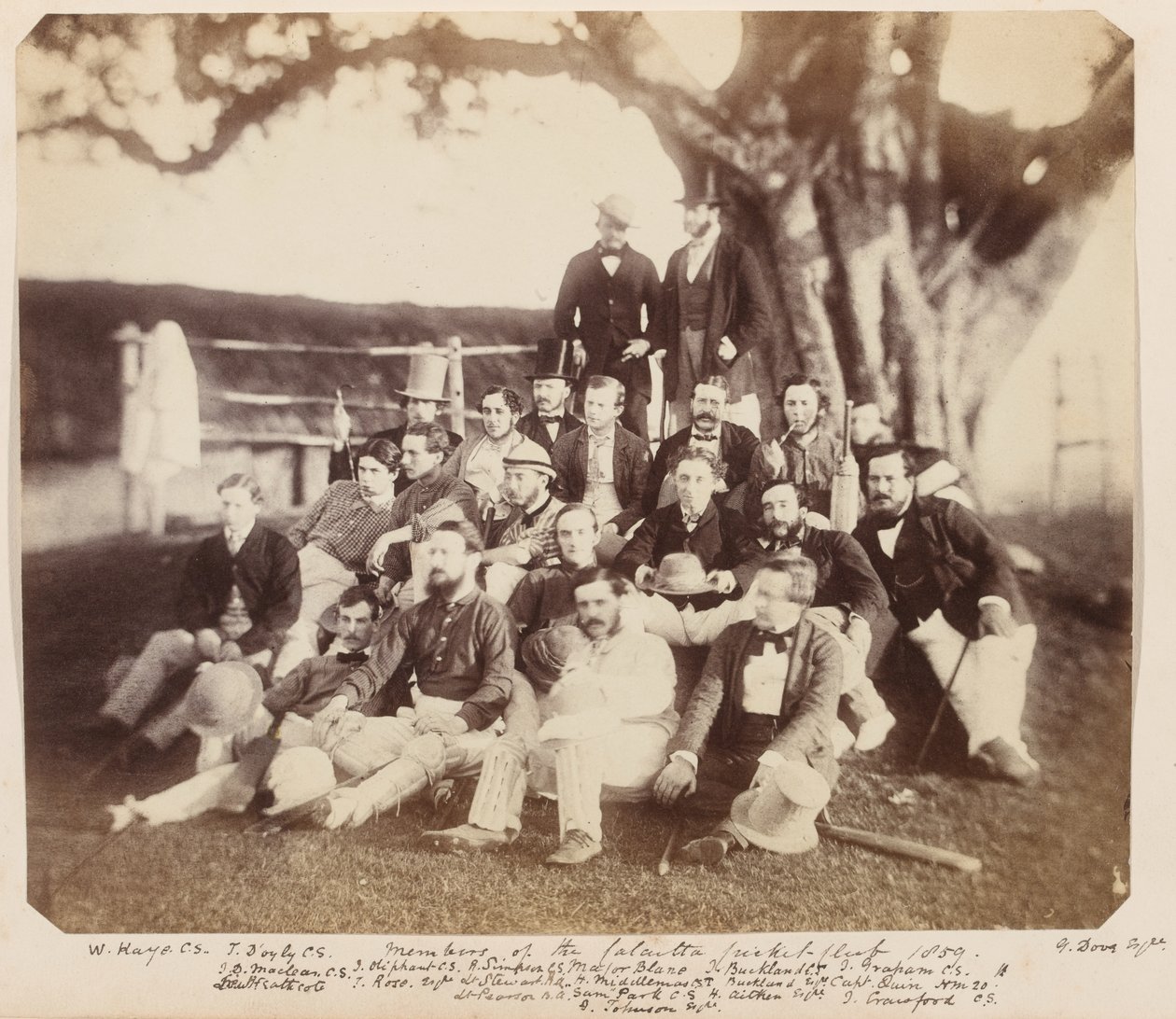 Członkowie Klubu Krykieta w Kalkucie, 1859 autorstwa Unknown