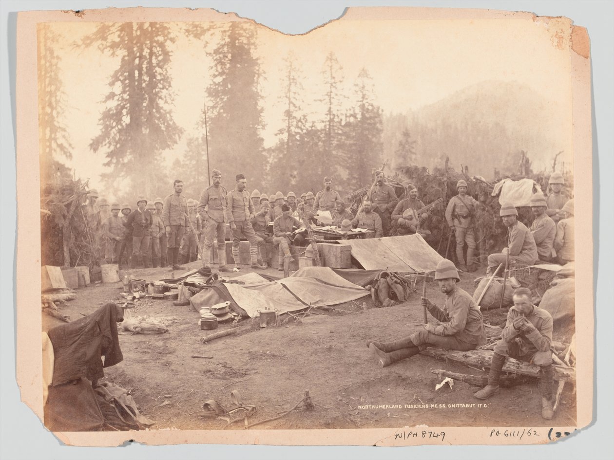 Northumberland Fisiliers bałagan podczas wyprawy Black Mountain, 1888 autorstwa Unknown