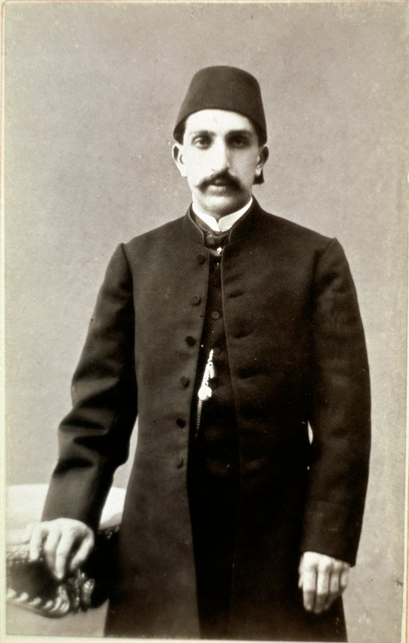 Imperium Osmańskie: Portret sułtana Abdulhamida II (Abd ul Hamid, Abd-ul-Hamid, Abdulhemit, Abdul Hamid, Abd al-Hamid, Abd al-Hamid, Abd al-Hamid) (1842-1918) ”Fotografia. Ankara, Tureckie Towarzystwo Historyczne, Turcja autorstwa Unknown photographer