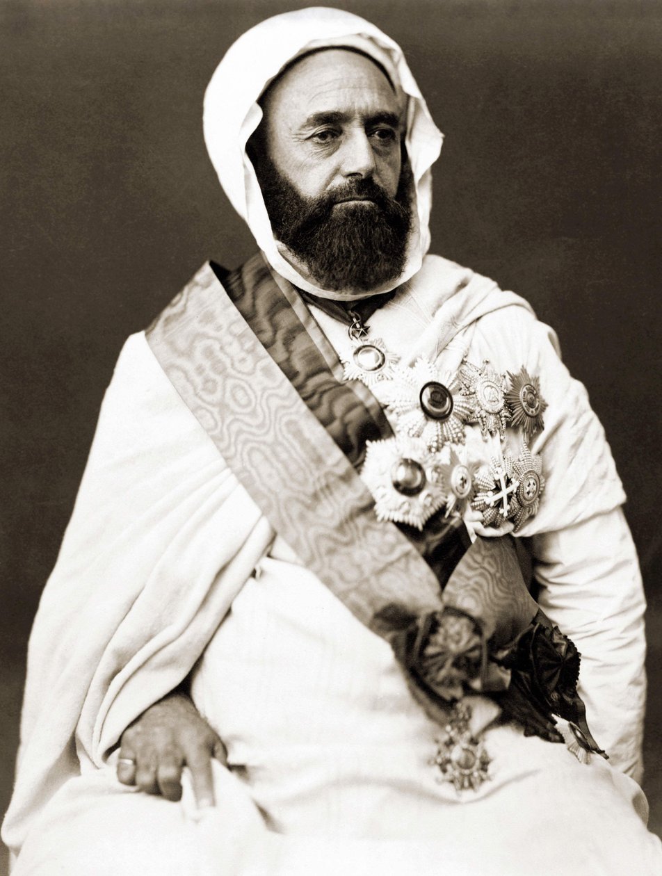 Portret Abd el Kadera (Abd El-Kader) około 1875 r. autorstwa Unknown photographer