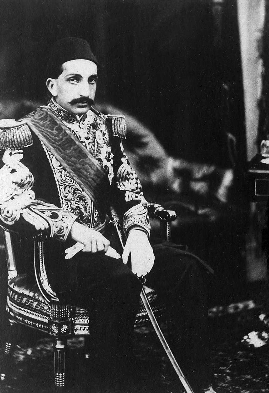 Portret Abdulhamida II (Abd ul Hamid, Abd-ul-Hamid, Abdulhemit, Abdul Hamid, Abd al-Hamid, Abd al-Hamid, Abd al-Hamid) (1842-1918), sułtana Imperium Osmańskiego. autorstwa Unknown photographer
