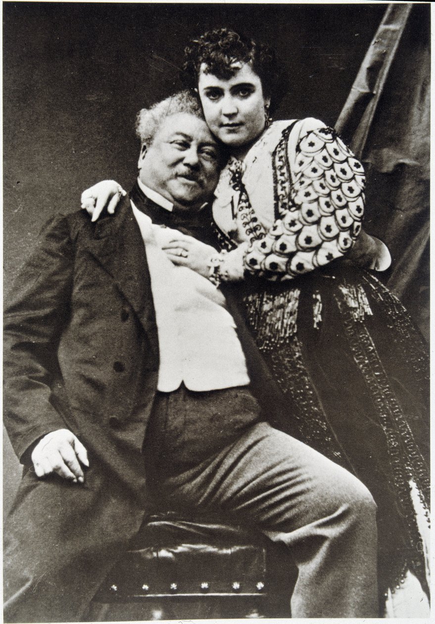 Portret Alexandre Dumas Père (1802 - 1870) i ​​jego kochanki autorstwa Unknown photographer