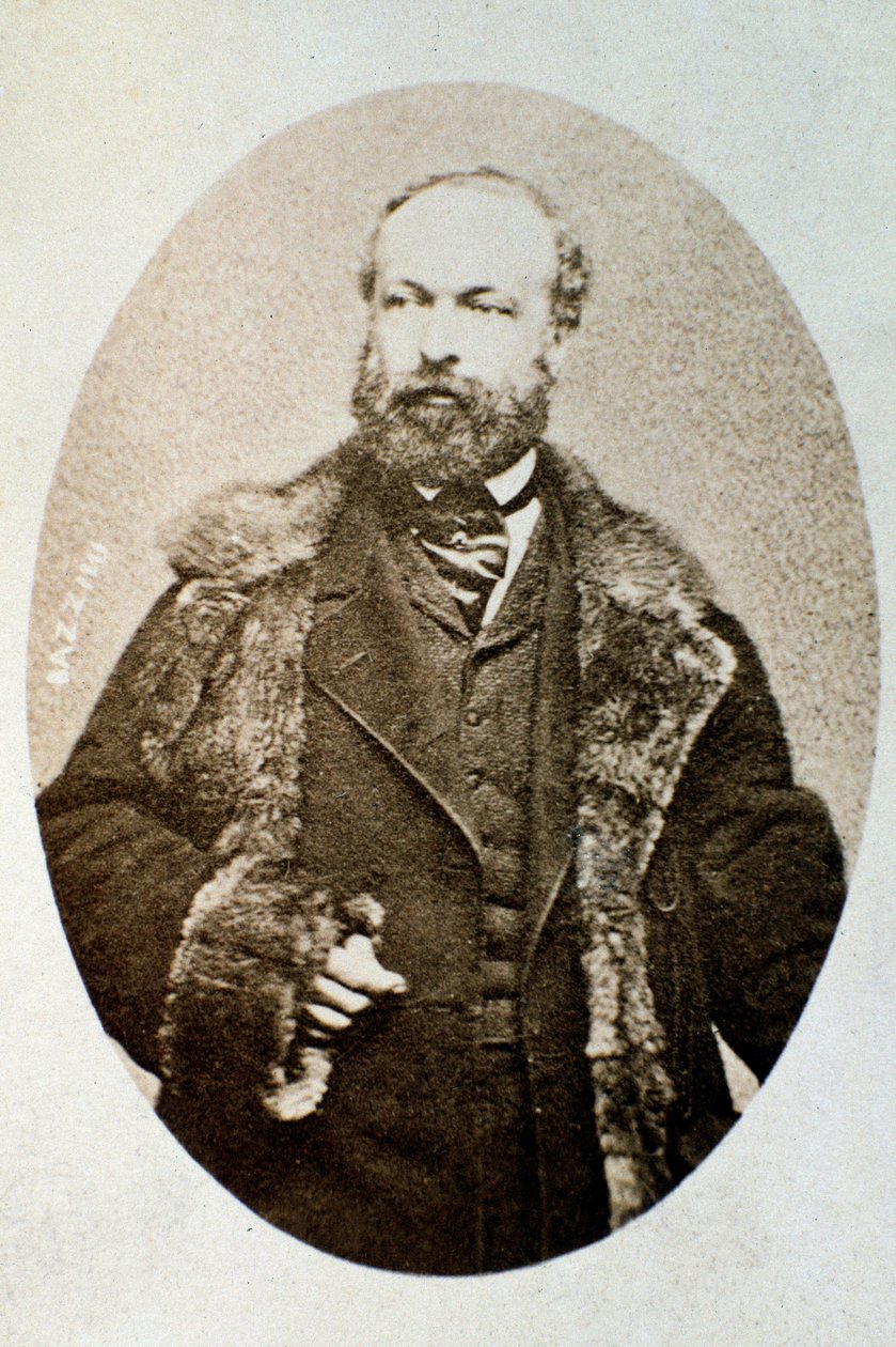 Portret Antonio Bazziniego, włoskiego kompozytora i skrzypka (zdjęcie czarno-białe) autorstwa Unknown photographer