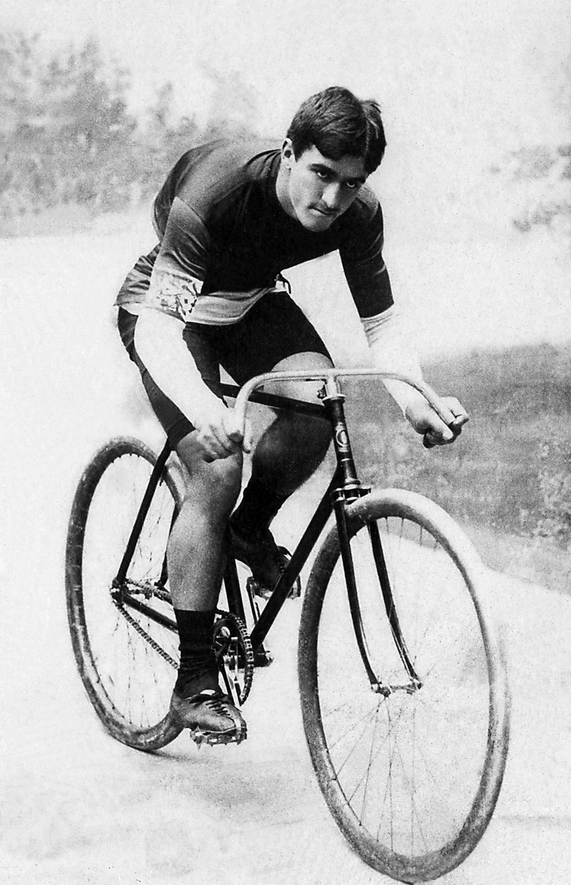 Portret Edmonda Jacquelina (1875-1928), francuskiego rowerzysty o pseudonimie „Piou-Piou (Piou Piou)””. autorstwa Unknown photographer