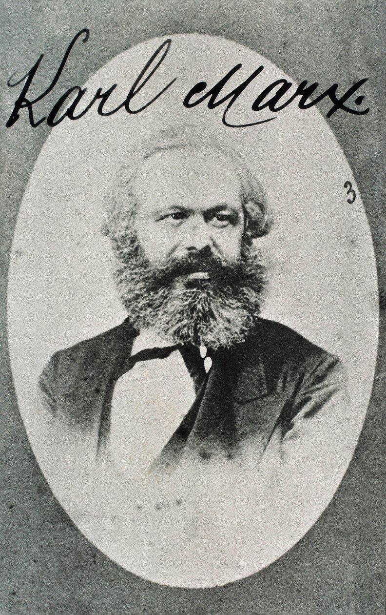 Portret niemieckiego filozofa i ekonomisty Karola Marksa (1818-1883). Fotografia. Montreuil. Muzeum Żywej Historii. autorstwa Unknown photographer
