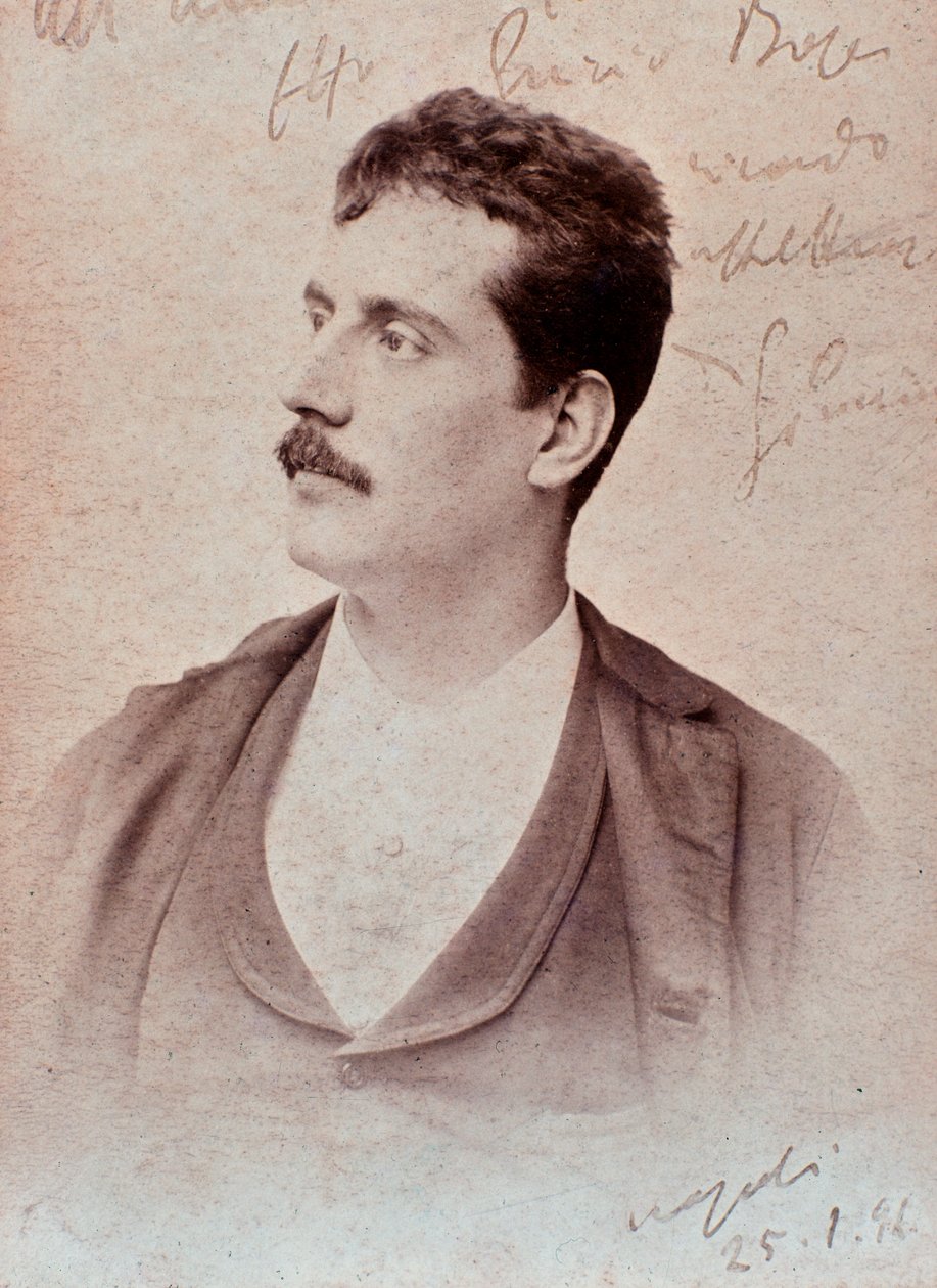 Portret Giacomo Pucciniego (zdjęcie czarno-białe) autorstwa Unknown photographer