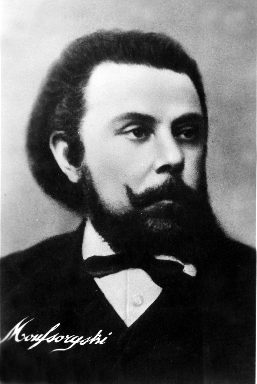 Portret Modesta Pietrowicza Musorgskiego (1893 - 1881), rosyjskiego kompozytora. Fotografia XIX wieku. autorstwa Unknown photographer