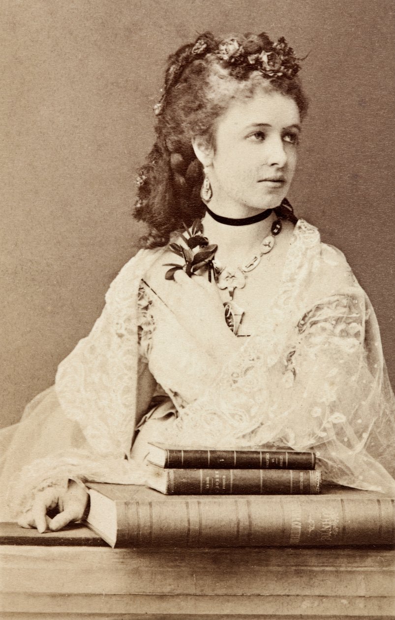 Portret Pauline Lucca, ok. 1860 r. (zdjęcie czarno-białe) autorstwa Unknown photographer