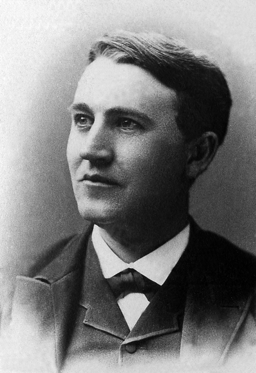 Portret Thomasa Alvy Edisona (1847-1931), amerykańskiego biznesmena i wynalazcy. autorstwa Unknown photographer