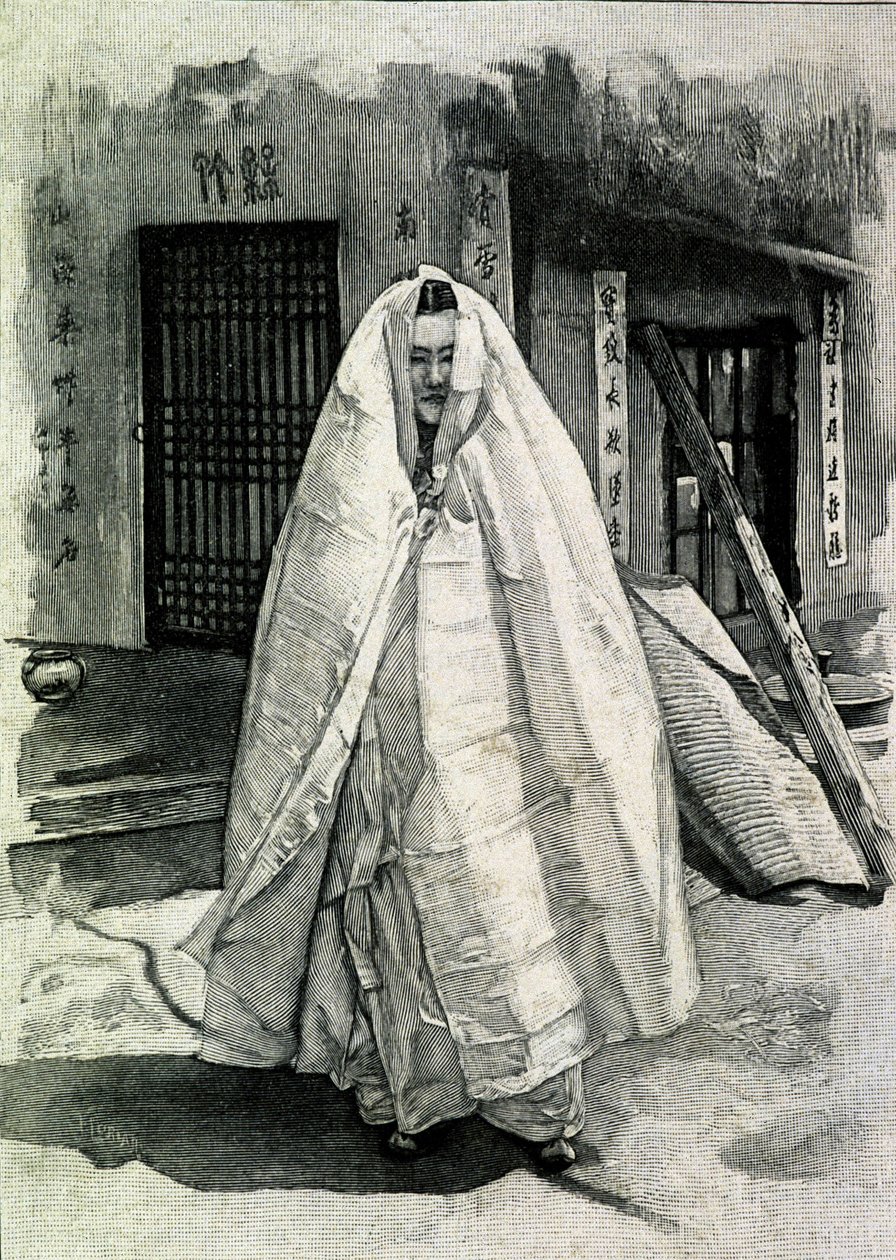 Portret koreańskiej damy pod koniec XIX wieku. autorstwa Unknown photographer