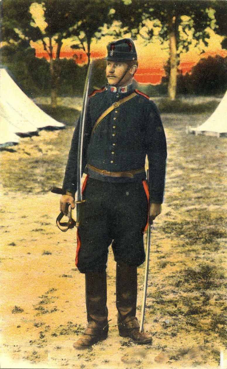 Portret artylerzysty na służbie podczas pierwszej wojny światowej (1914-1918). autorstwa Unknown photographer