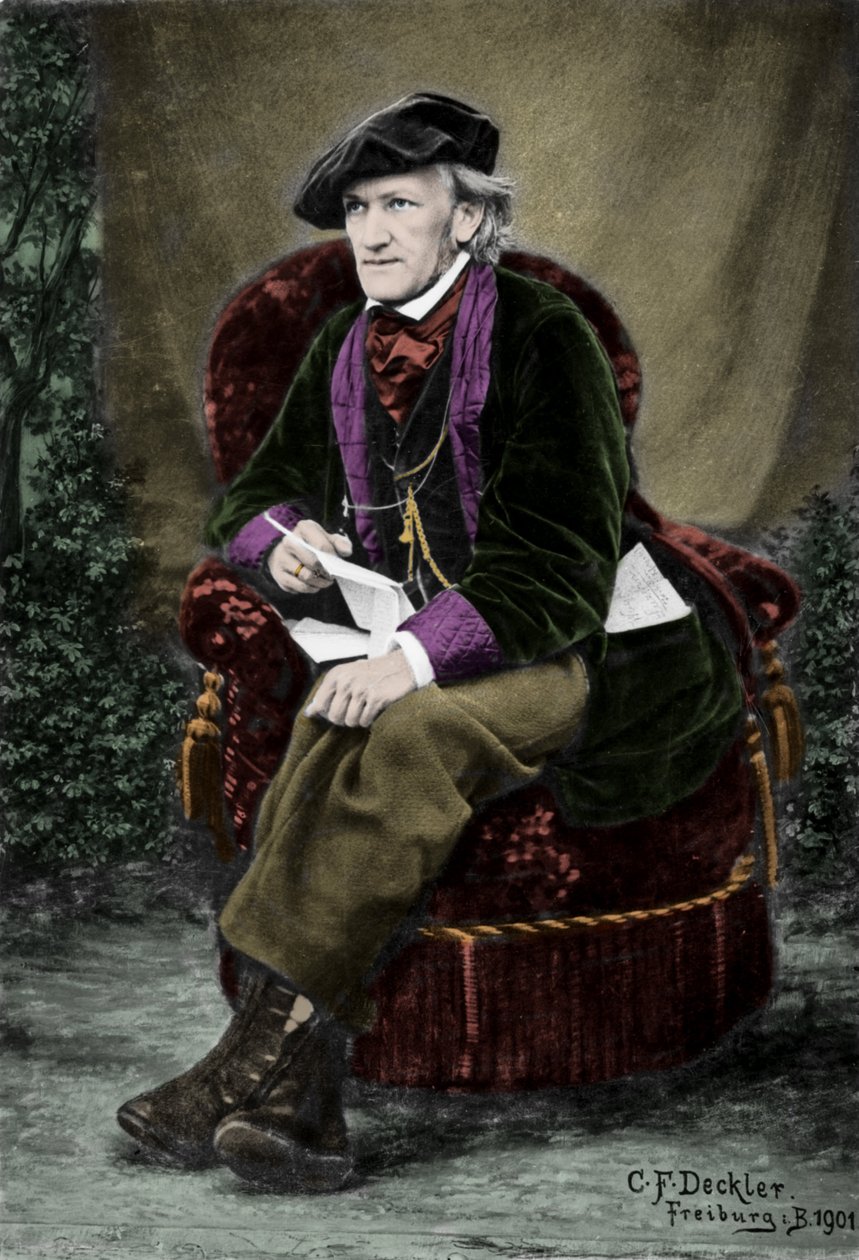 Portret kompozytora Richarda Wagnera (1813-1883) w Villa Tribschen w Lucernie w Szwajcarii. autorstwa Unknown photographer
