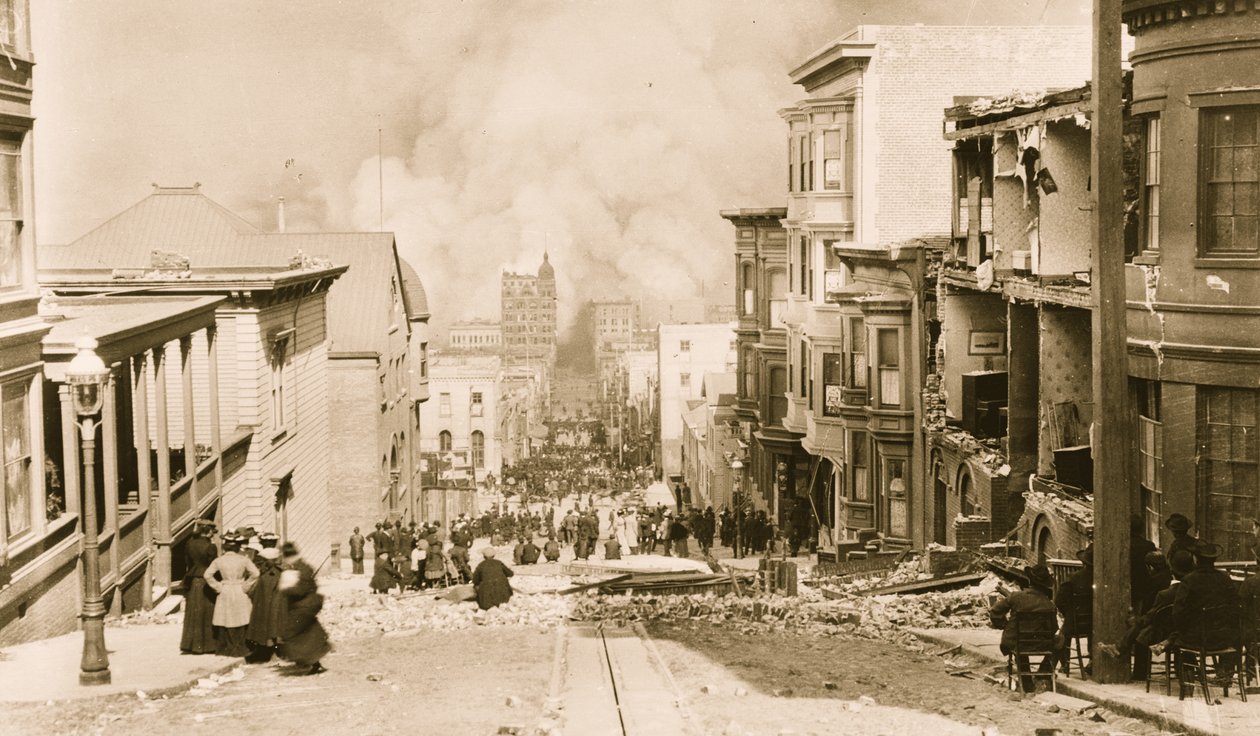 Trzęsienie ziemi i pożar w San Francisco autorstwa Unknown photographer