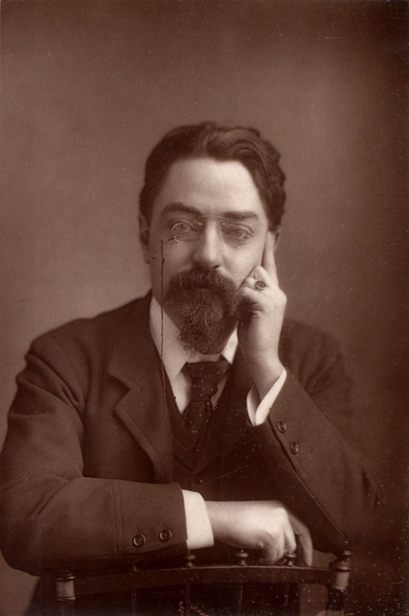 Sidney Webb, baron Passfield (1859-1947), angielski ekonomista polityczny i reformator społeczny, ok. 1890 r. (zdjęcie czarno-białe) autorstwa Unknown photographer