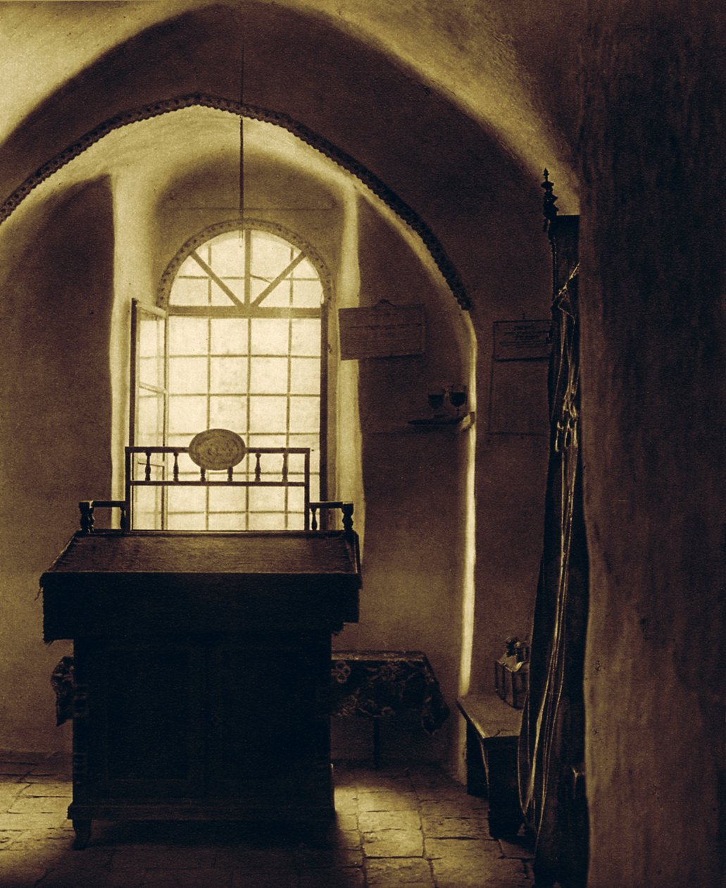 Mała synagoga w pobliżu Ściany Płaczu autorstwa Unknown photographer