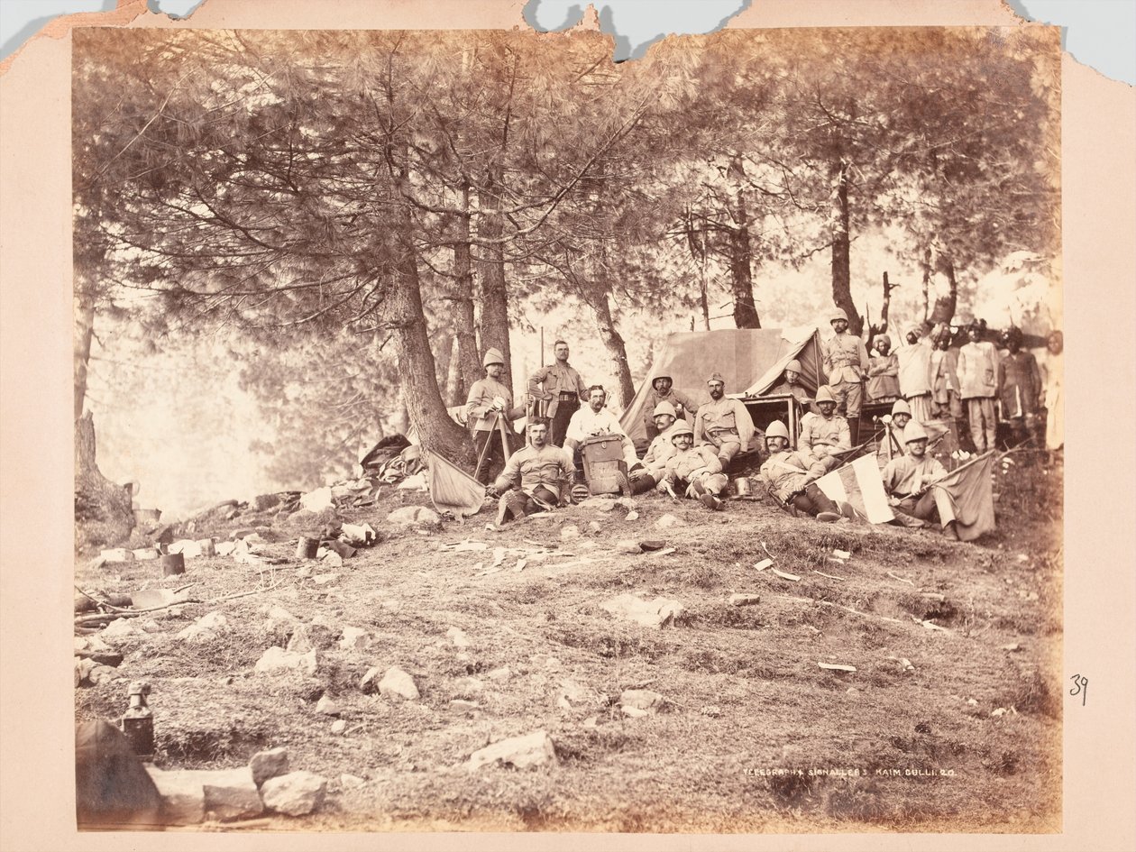 Telegraf i sygnalizatorzy w Kaim Gulli, wyprawa Black Mountain, 1888 autorstwa Unknown