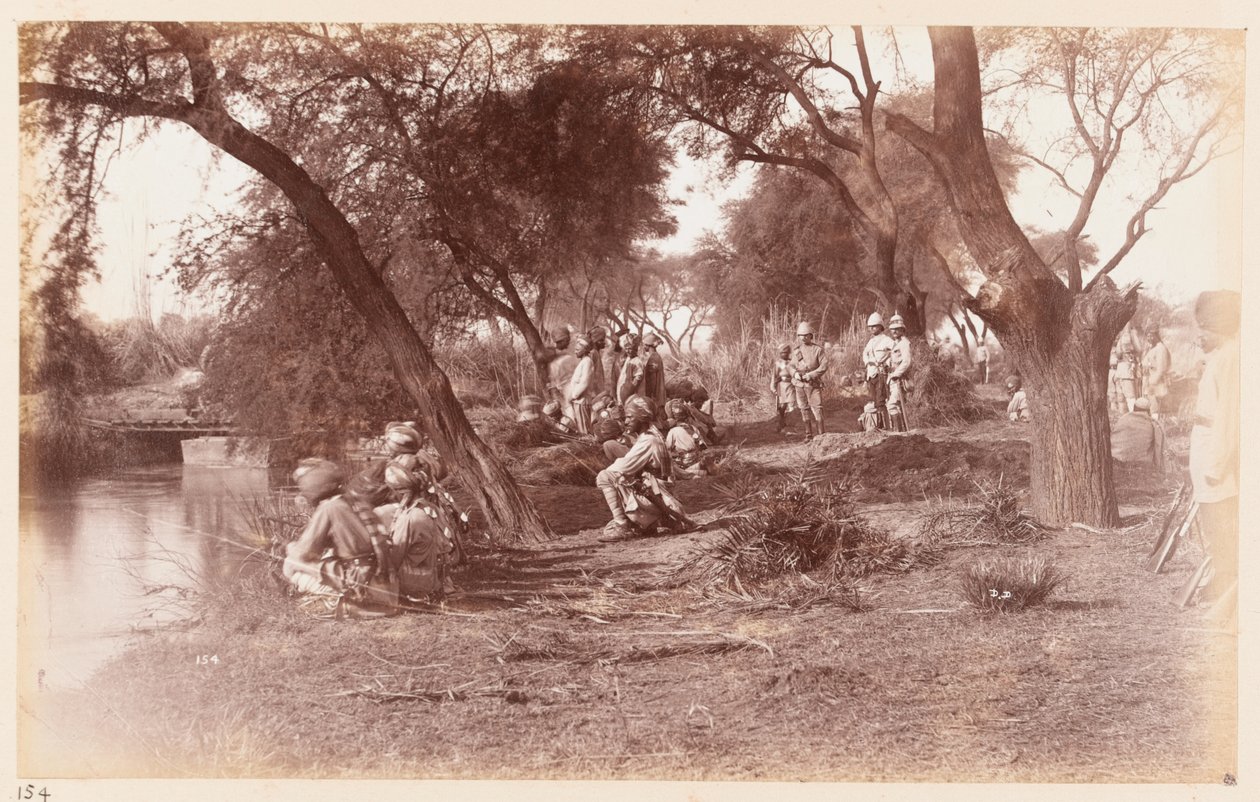 Zajęcie mostu nad kanałem Alipur przez Guides Cavalry, Delhi Camp of Exercise, 1885 autorstwa Unknown