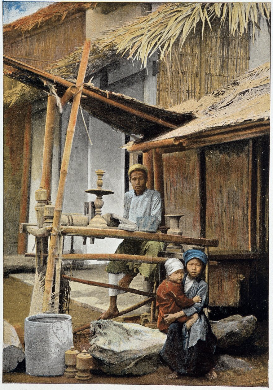 Turner, rzemieślnik Tonkina. Grawerowanie pod koniec XIX wieku. autorstwa Unknown photographer