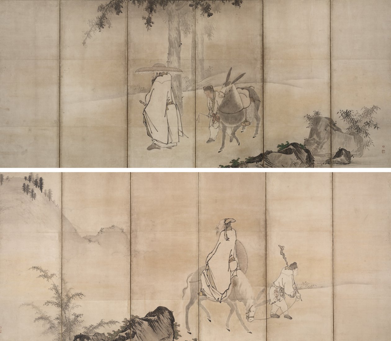 Su Shi (So Shoku) i Pan Lang (Han Rō) autorstwa Unkoku Tōgan