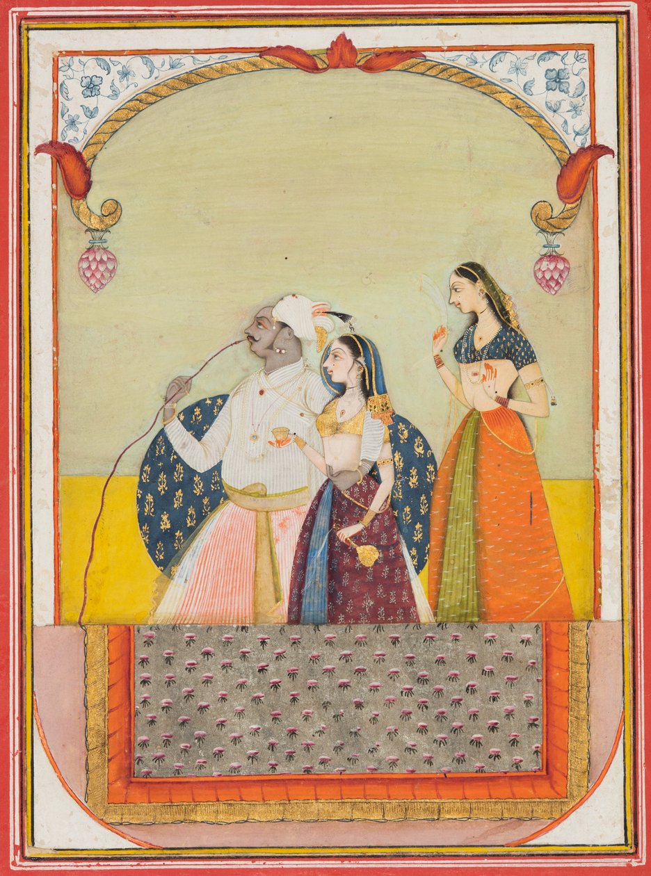 Maharaja Shri Anand Singh-ji i jego małżonka autorstwa Ustad Murad