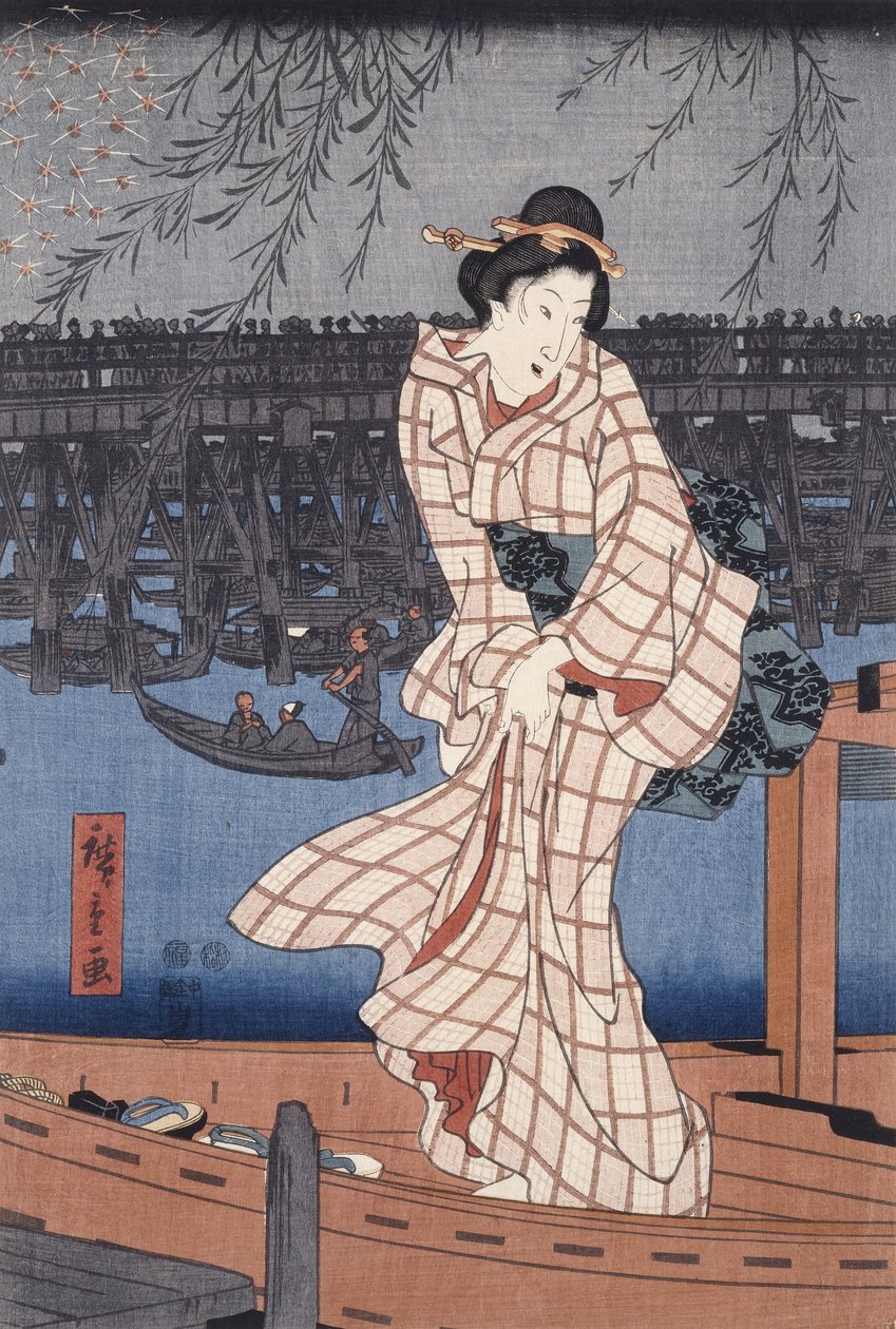 Wieczór nad rzeką Sumida autorstwa Utagawa Hiroshige