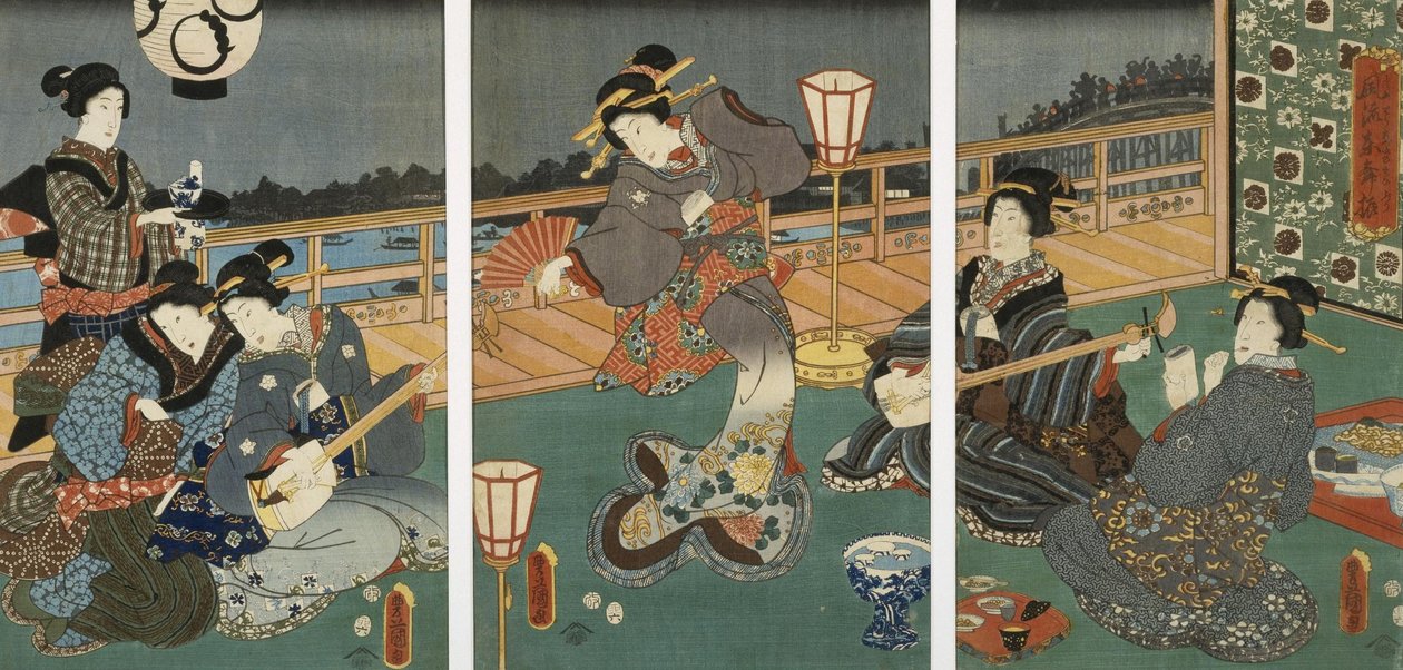 Kurtyzany Rozrywka autorstwa Utagawa Kunisada