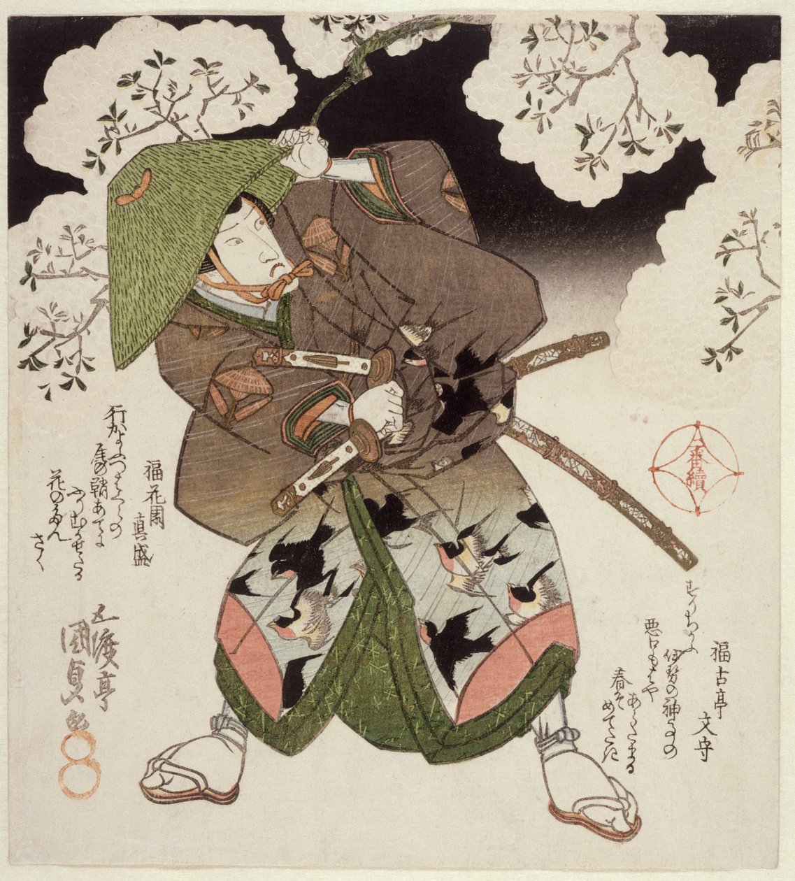 Onoe Kikukoro Good As członek Nagoya, wiosenna specjalność Sato, Henkasa, ok. 1930 r. 1827 (DB ck p Hayashi t) autorstwa Utagawa Kunisada