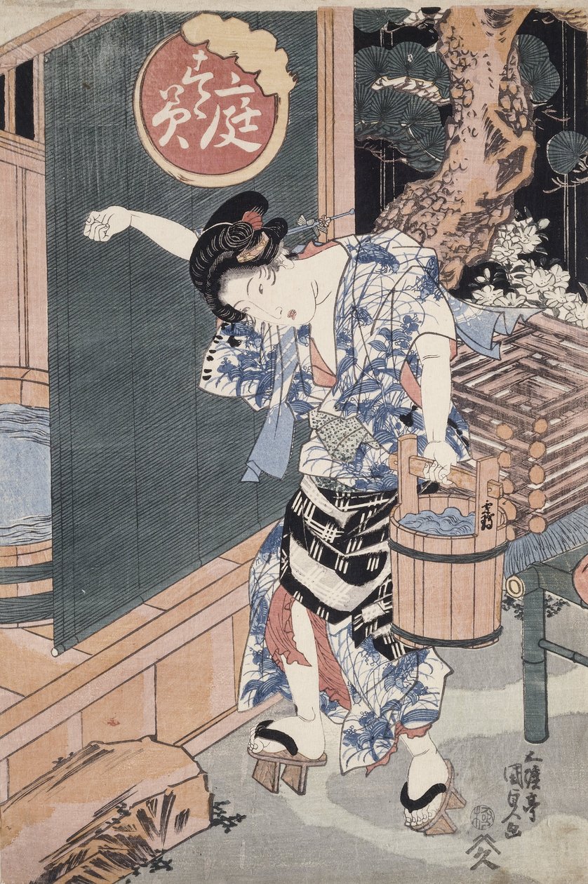 Wanna ogrodowa autorstwa Utagawa Kunisada