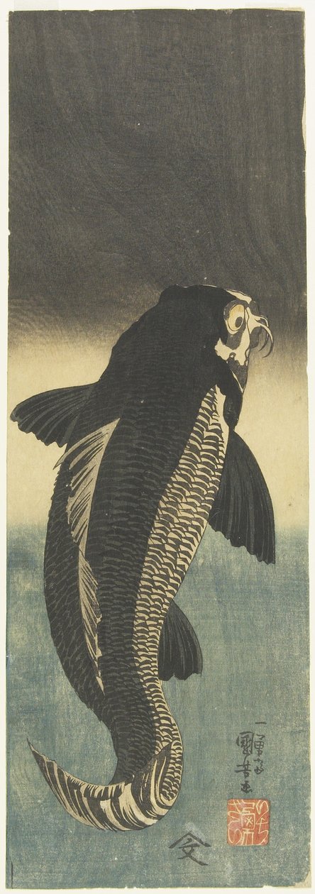 Karp czarny, ok. 1842 autorstwa Utagawa Kuniyoshi