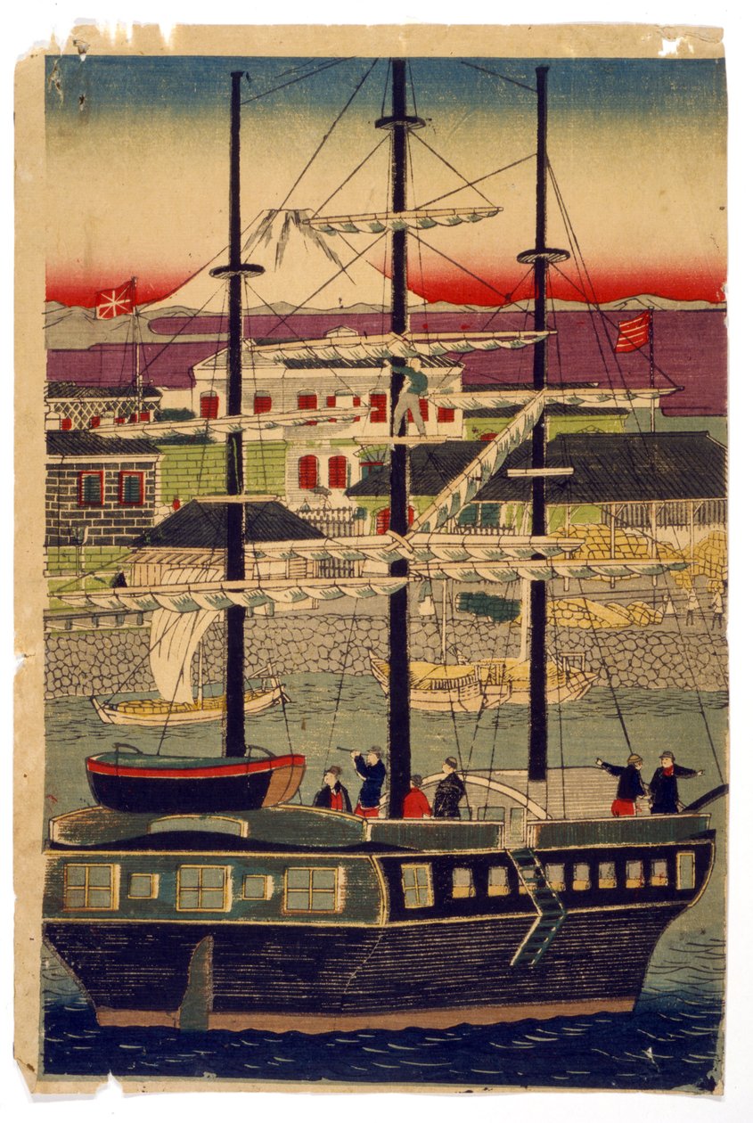 Port w Kioto, Japonia autorstwa Utagawa (1786 1865) Kunisada