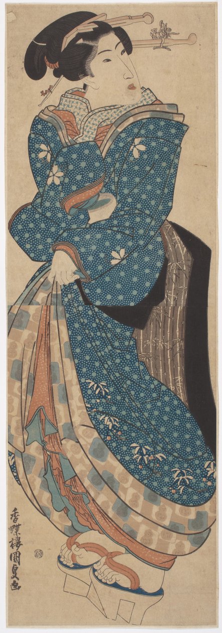 Stojąca kobieta autorstwa Utagawa (1786 1865) Kunisada