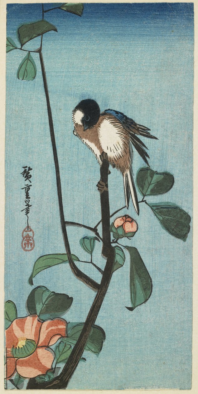 (Sikorki na Kamelii), 1830-1858 autorstwa Utagawa Hiroshige