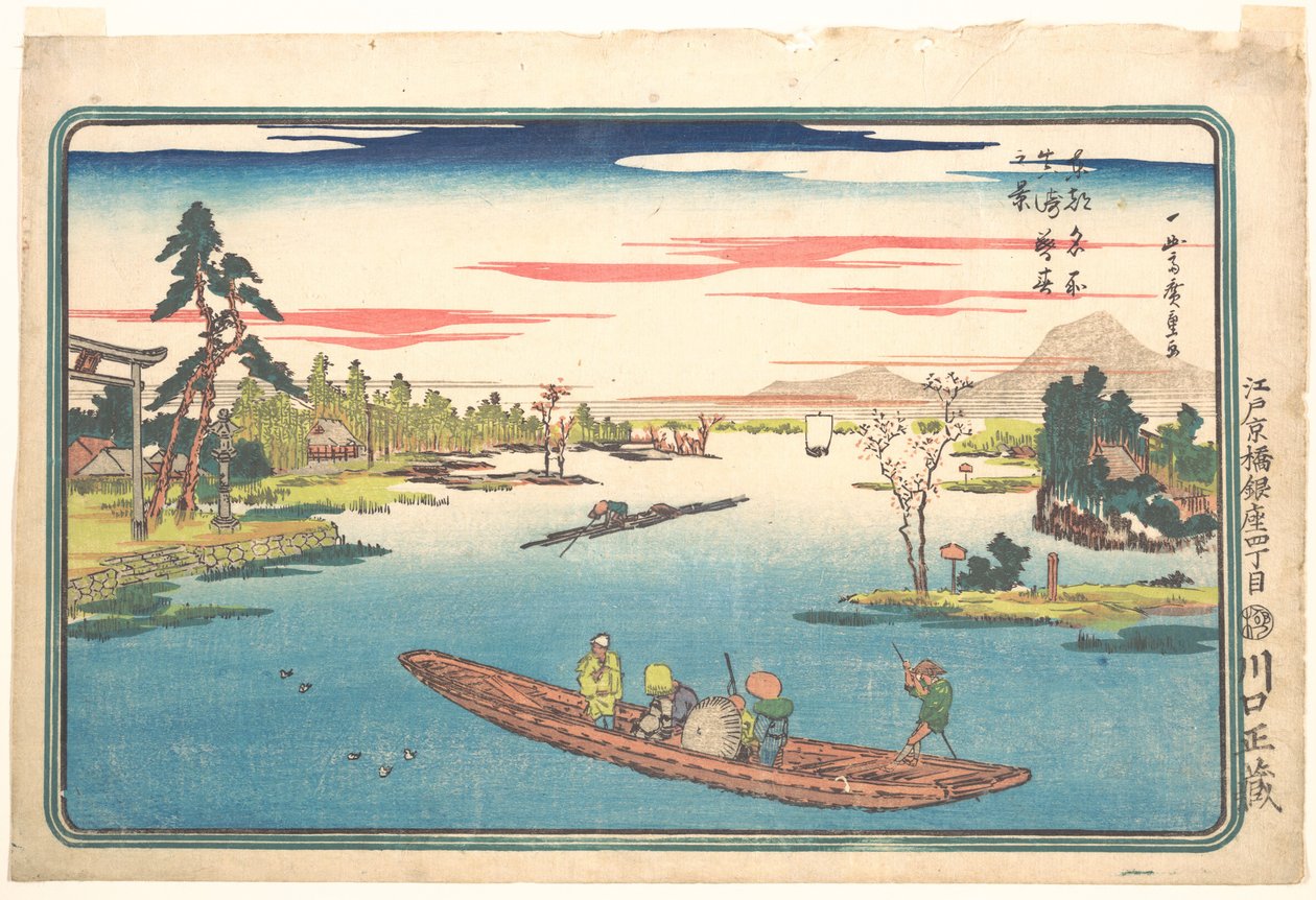 Widok późnej wiosny w Masaki autorstwa Utagawa Hiroshige