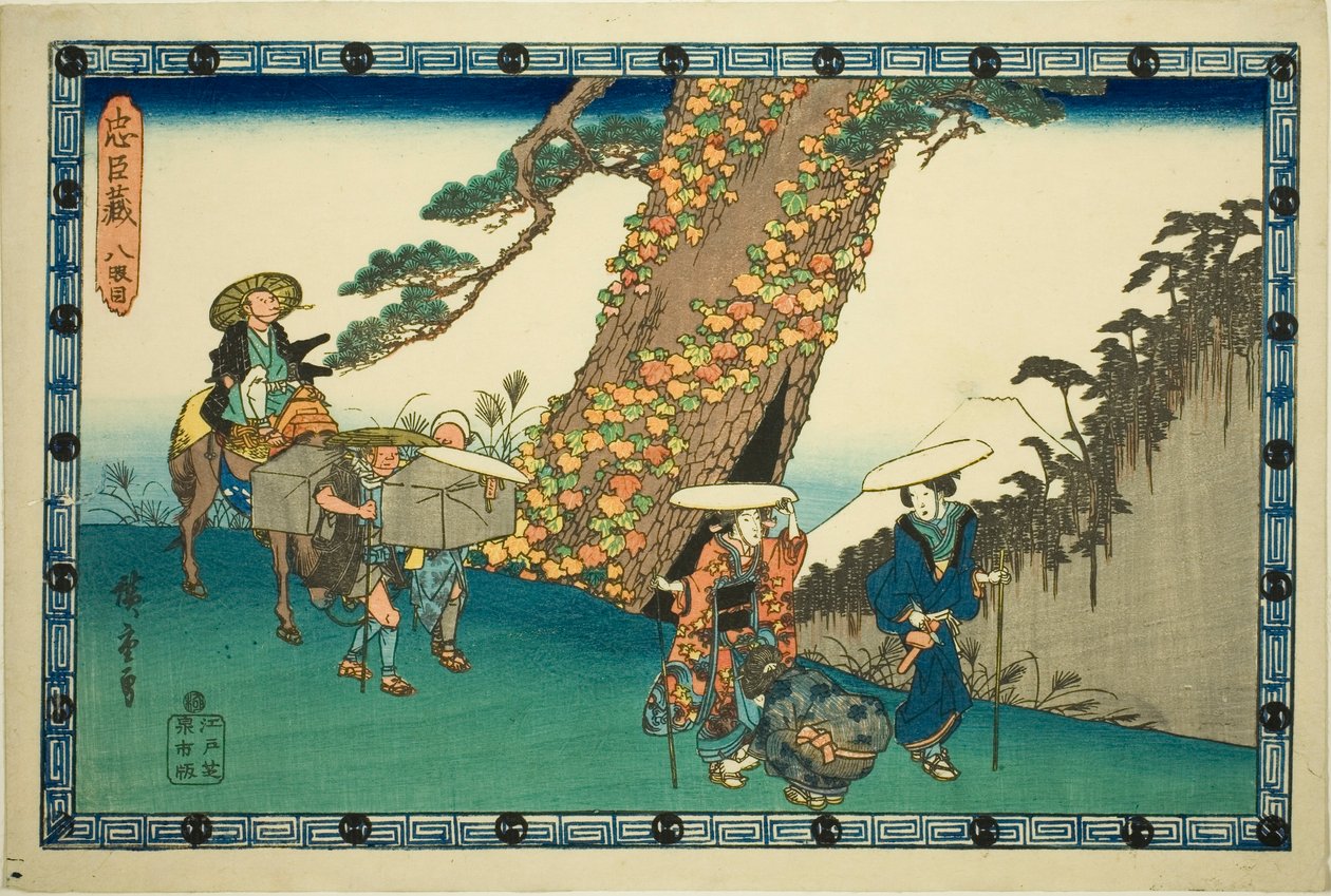Akt 8 (Hachidanme), z serii „Zemsta lojalnych podwładnych (Chushingura)” autorstwa Utagawa Hiroshige