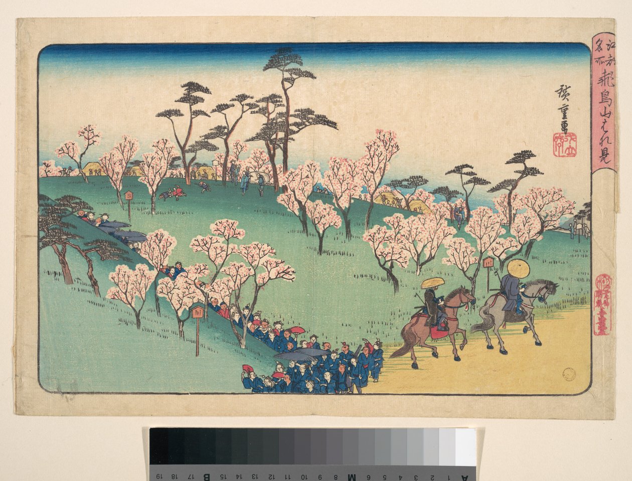 Podziwianie kwitnących wiśni autorstwa Utagawa Hiroshige