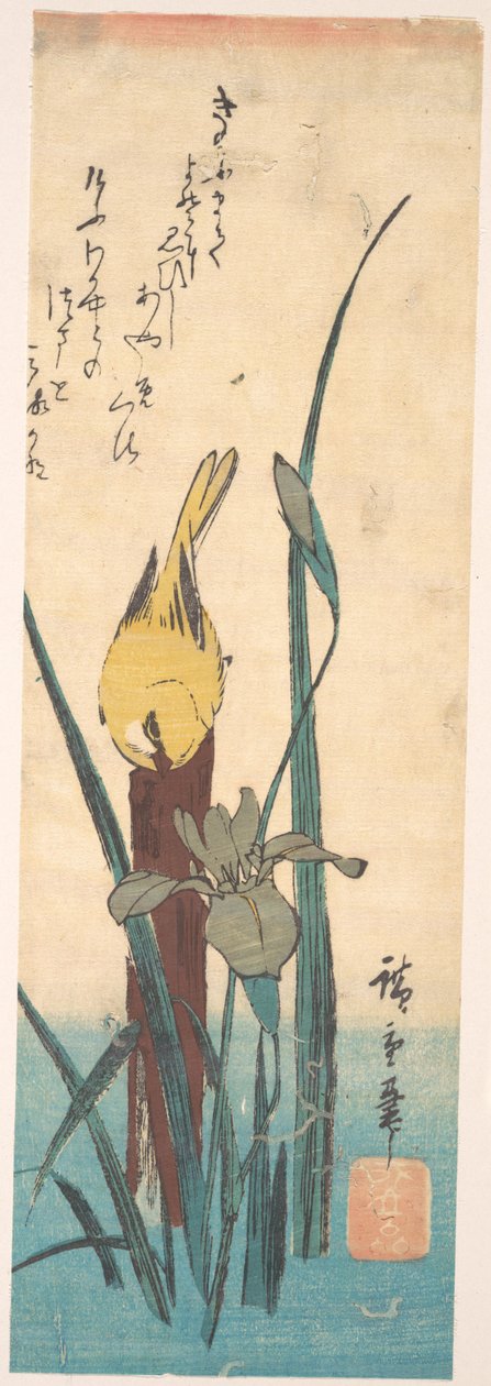 Vogel und Iris autorstwa Utagawa Hiroshige