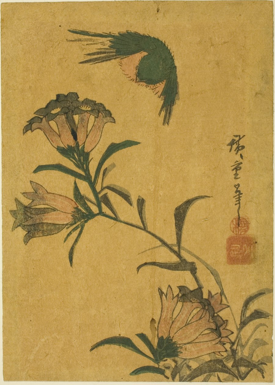 Ptak i goryczka autorstwa Utagawa Hiroshige