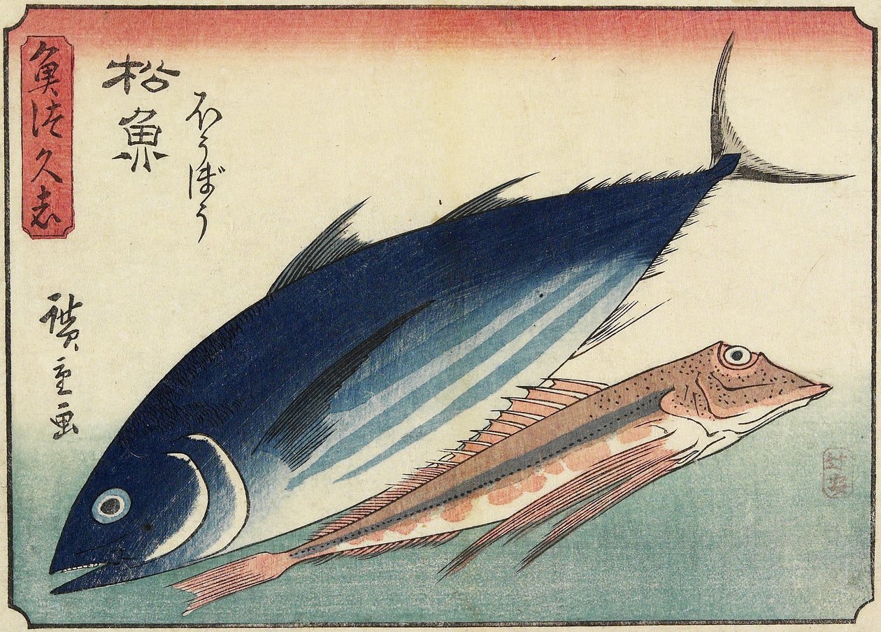 Bonito i Gurnard, 10-9 autorstwa Utagawa Hiroshige