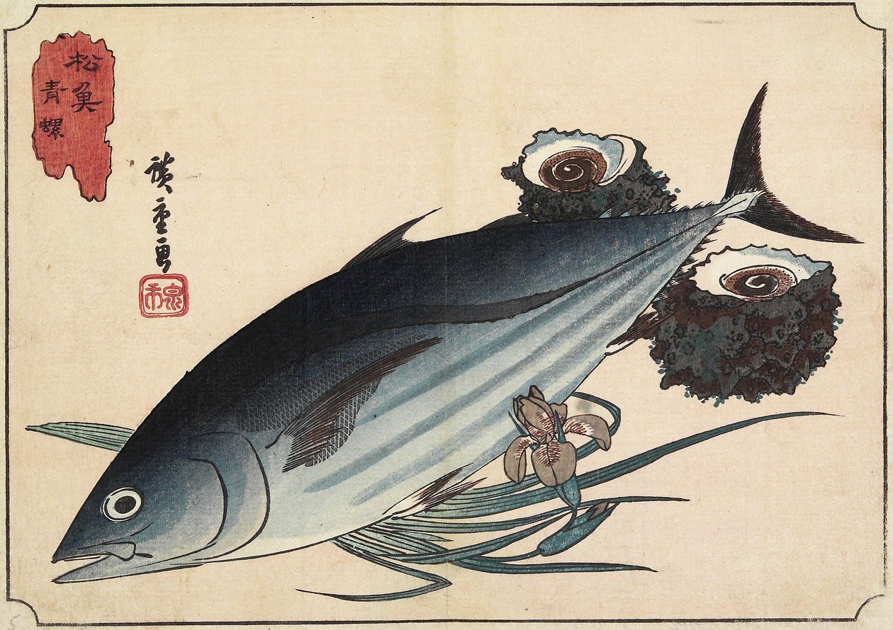 Bonito i Top Shells, początek XIX wieku autorstwa Utagawa Hiroshige