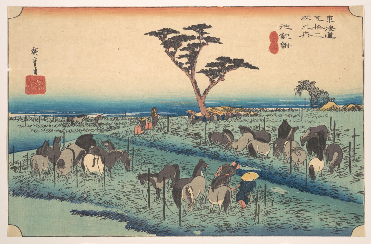 Chiriu, stacja nr 40 autorstwa Utagawa Hiroshige
