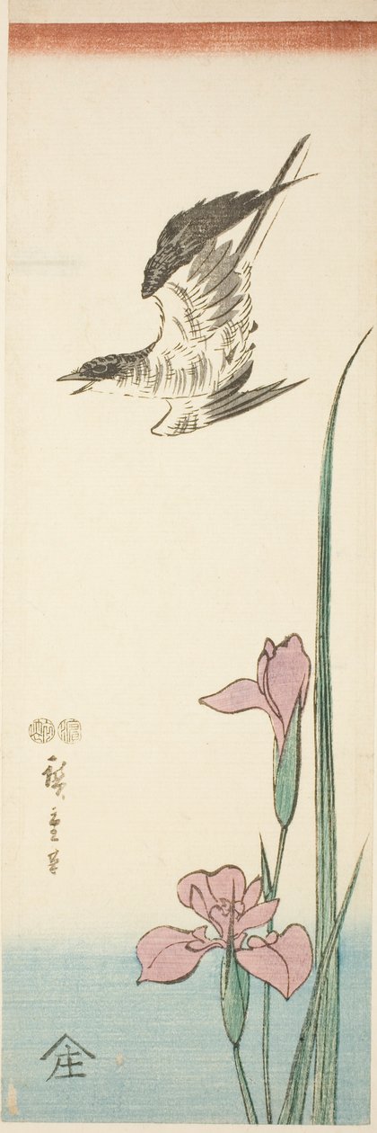 Kukułka i irys autorstwa Utagawa Hiroshige