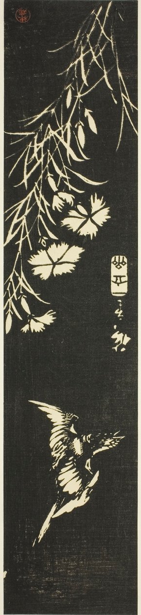 Kukułka i róże autorstwa Utagawa Hiroshige