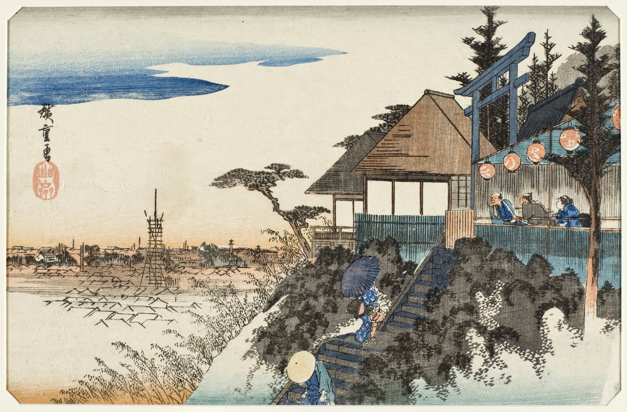 Wschodnie zbocze przy świątyni Kanda Myōjin autorstwa Utagawa Hiroshige