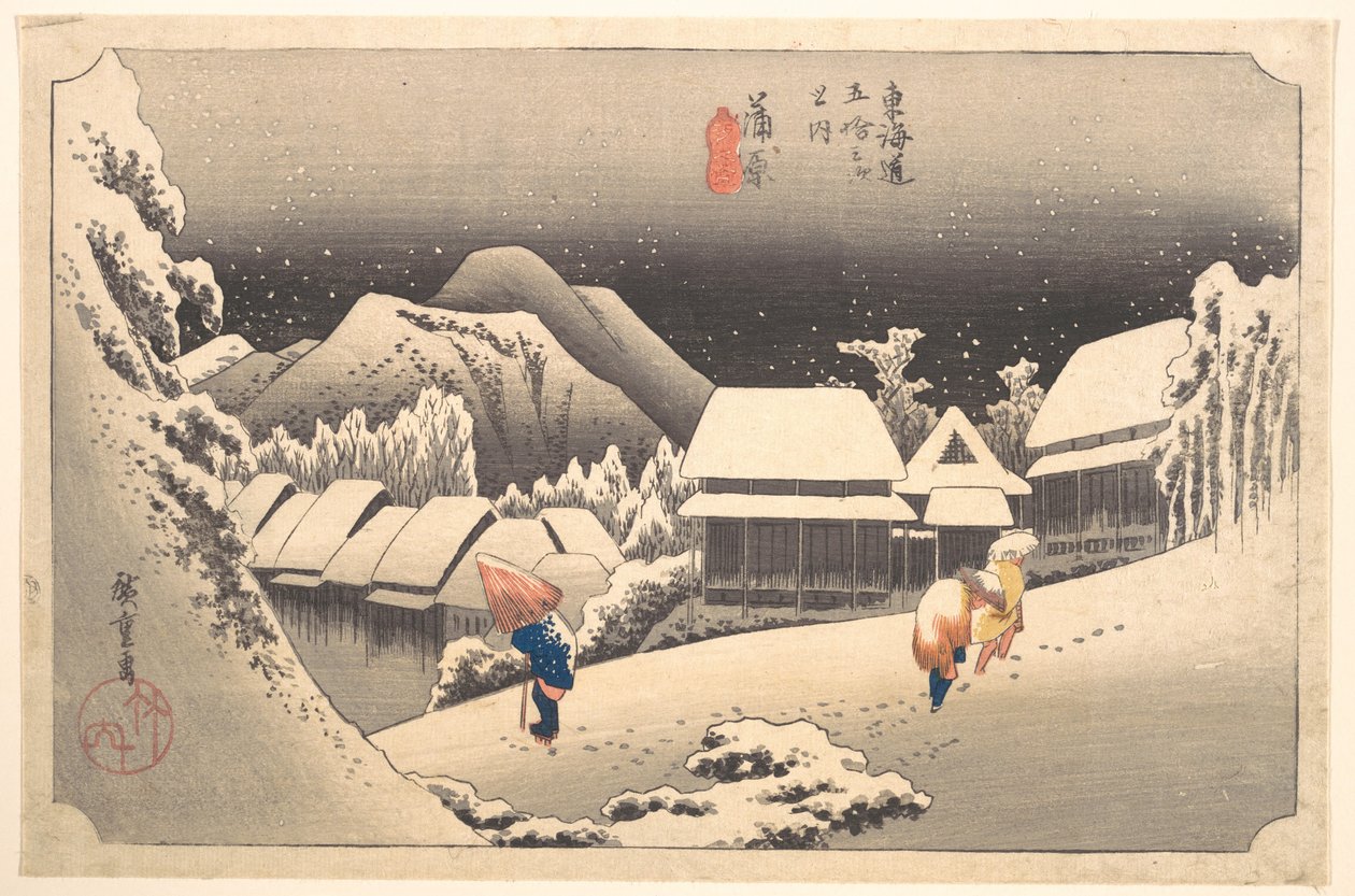 Wieczorny śnieg autorstwa Utagawa Hiroshige