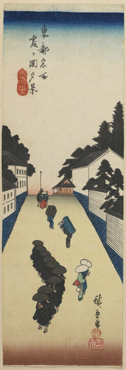 Wieczorny widok Kasumigaseki, 1830-1844 autorstwa Utagawa Hiroshige