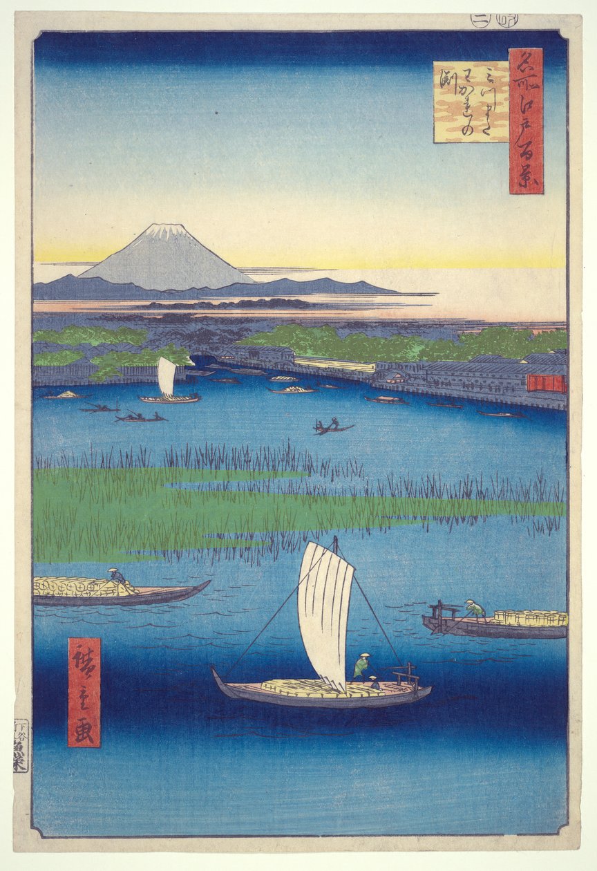 Fairwell Deep w Mitsumata Fork, z serii Sto słynnych widoków Edo autorstwa Utagawa Hiroshige