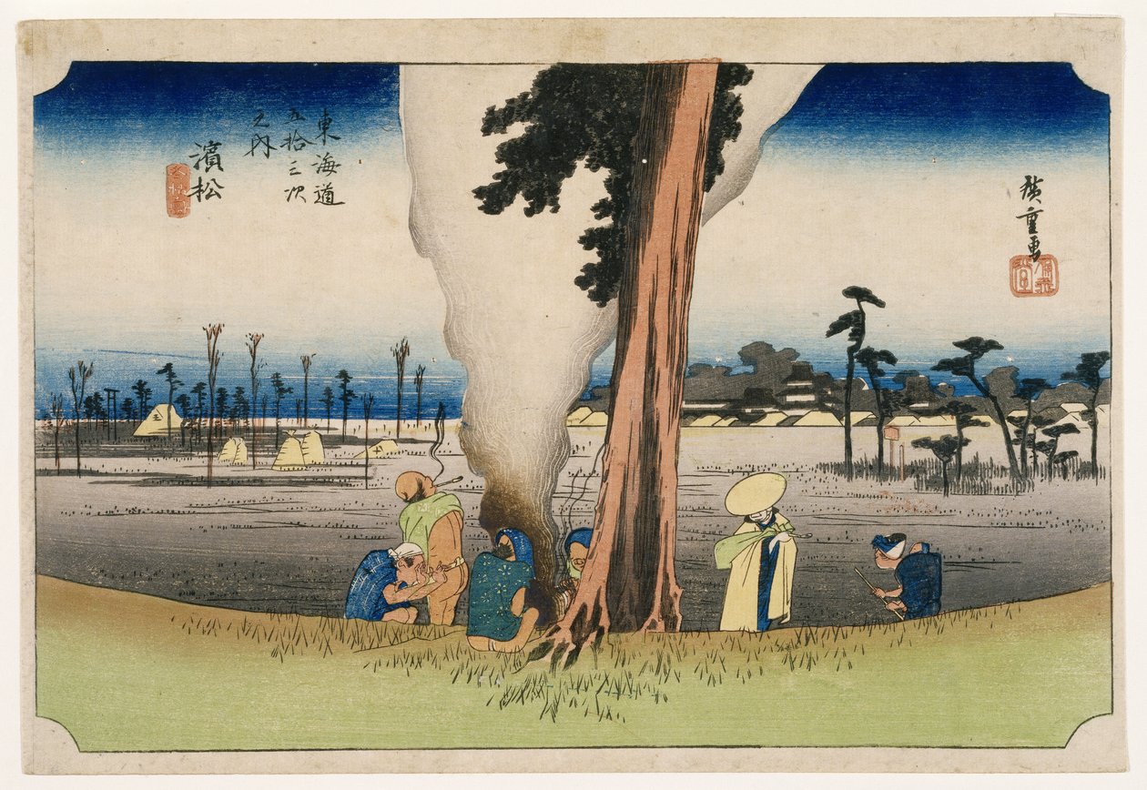 Hamamatsu, z 53 stacji na autostradzie Tokaido, ok. 1834 (kolorowy druk drzeworytu) autorstwa Utagawa Hiroshige