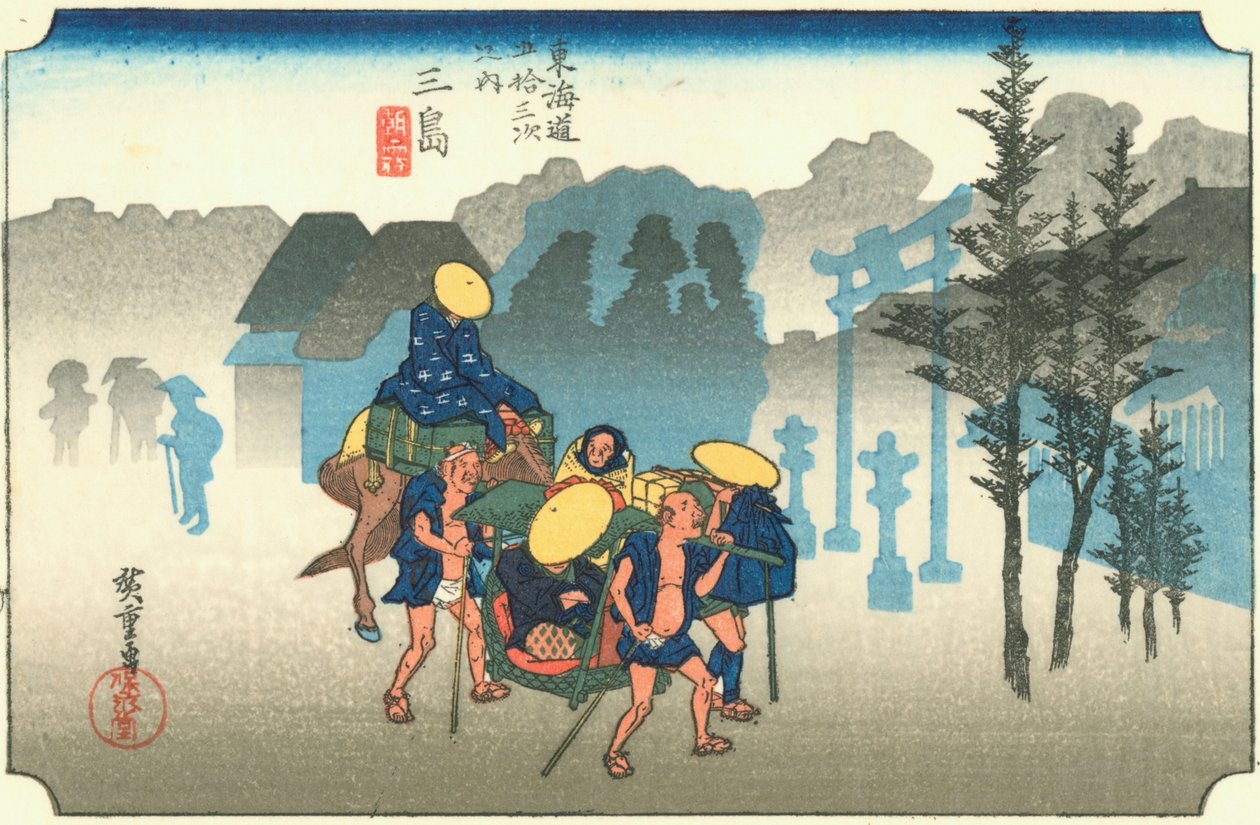 Hiroshige12 mishima autorstwa Utagawa Hiroshige