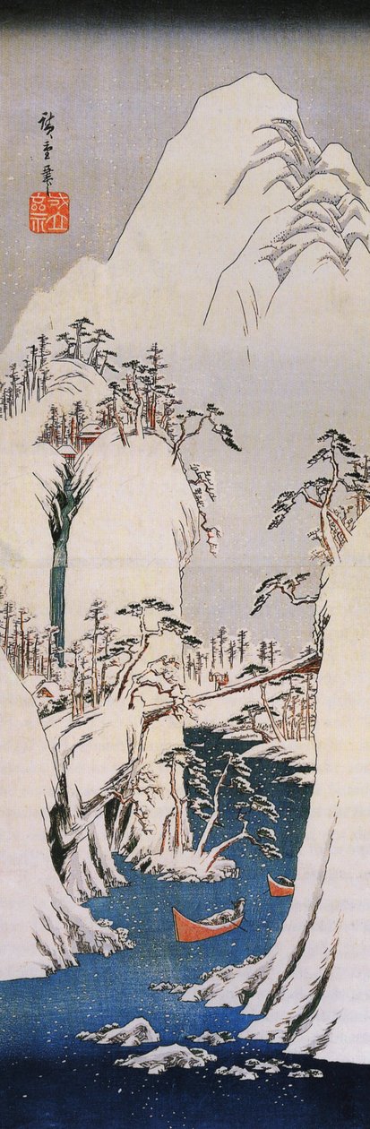 Hiroshige, A snowy gorge autorstwa Utagawa Hiroshige