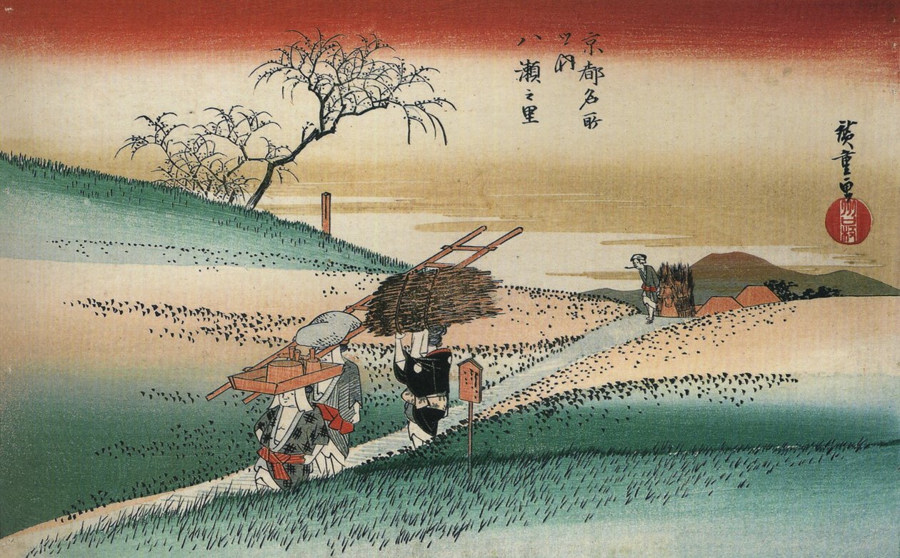 Hiroshige Kobiety idące drogą przez pola autorstwa Utagawa Hiroshige